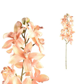 FIORE ARTIFICIALE ORCHIDEA IN TESSUTO ROSA CON RIFINITURE IN METALLO (35x18xh.79cm)