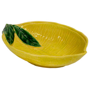 INSALATIERA GRANDE LIMONE IN CERAMICA GIALLO (43x31cm)