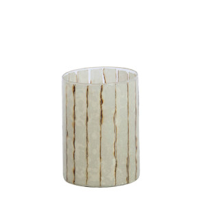PORTA T-LIGHT IN VETRO BIANCO (diam.10x13cm)
