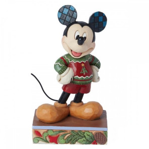 'MICKEY MOUSE CHRISTMAS' SCULTURA IN POLVERE DI PIETRA (8x5x14cm)