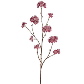 RAMO CON FIORI ASTRANTIA IN SETA BORDEAUX (h.110cm)