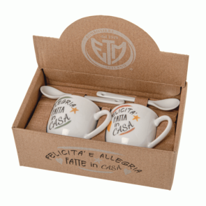 FANTASIE SET 2 TAZZINE DA CAFFE' IN CERAMICA (h.5.5cm) C/BOX