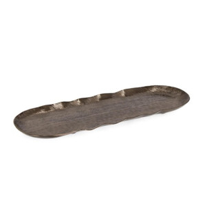 VASSOIO DECORATIVO OVALE IN METALLO NERO (40x13,5x2h)