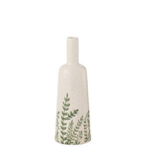 Vaso Bottiglia Alto In Pietra Arenaria Verde/Bianco (11x11x34cm)