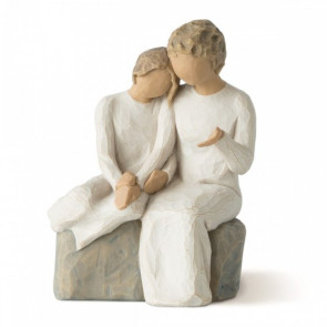 'CON MIA NONNA'  STATUINA IN RESINA DIPINTA A MANO H.14.5CM