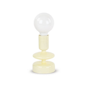LAMPADA LED IN VETRO GIALLA CON SCATOLA (h.24cm)