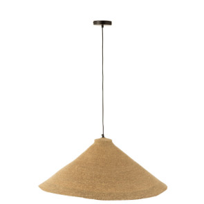 LAMPADA A SOSPENSIONE CONO IN GIUNCO DI MARE NATURALE (82x82x34cm)