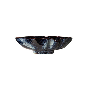 ALZATA IN CERAMICA EFFETTO ONDE BLU (35xh.10cm)