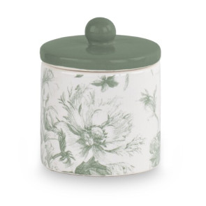 CANDELA TOILE IN CERAMICA CON EUCALIPTO VERDE CON SCATOLA (6Xh.7cm)