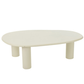 TAVOLINO BASSO OVALE IN LEGNO BIANCO (108x59x33cm)