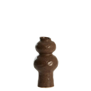 VASO DECORATIVO IN CERAMICA MARRONE SCURO (Ã˜13x26cm)