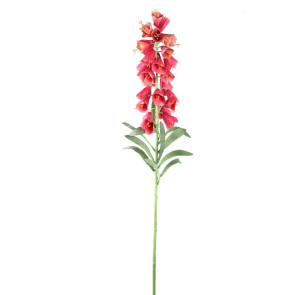 FIORE ARTIFICIALE IN TESSUTO ROSA CON RIFINITURE IN METALLO (7x11xh.59cm)
