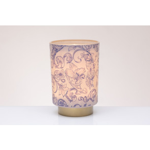LAMPADA IN VETRO CON FREGIO BLU (h.14cm)