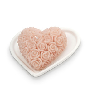 CUORE ROSE CON PIATTO GESSO CIPRIA