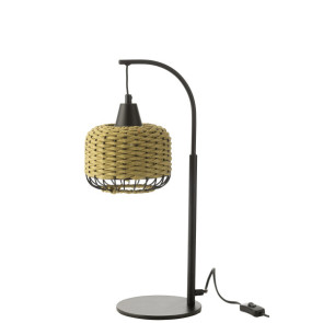 LAMPADA DA TAVOLO LANTERNA IN METALLO VERDE (17x17x52cm)