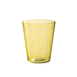 VASO TARIFA IN VETRO GIALLO (19x19x23cm)