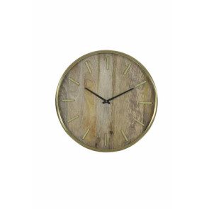 OROLOGIO IN LEGNO E METALLO BRONZO ANTICO (Ã˜51 cm)