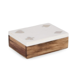 DECORAZIONE CARTE FORTUNE IN LEGNO NATURALE (11,3X8,3CM)