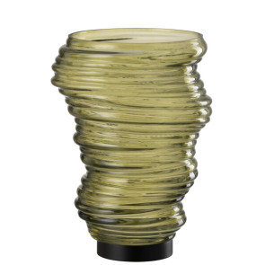 VASO TORNADO IN VETRO VERDE LARGE (20x20x27,5cm)