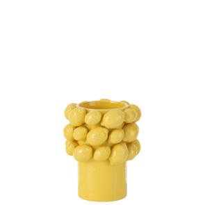 VASO DECORO LIMONI IN CERAMICA GIALLO (16x16x18cm)