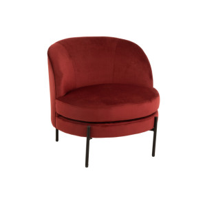 Sedia Lounge Rotonda Tessuto/Metallo Rosso (71X67XH.66CM)