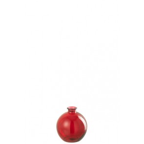 Vaso Palla In Vetro Rosso (16x16x18cm)