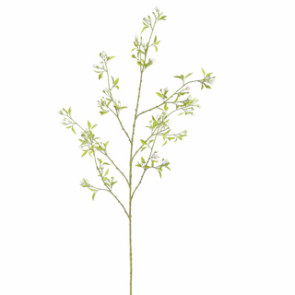 RAMO CON FIORI DI PESCO IN SETA CREMA (h.142cm)