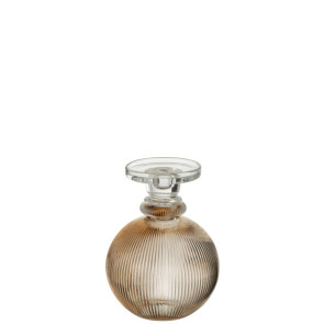 CANDELIERE/VASO VERSATILE ROTONDO IN VETRO TRASPARENTE (diam.17,5x23,5cm)