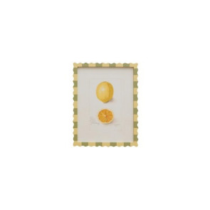 QUADRETTO CON CORNICE IN LEGNO VERDE/GIALLO INTERNO CON LIMONE (40x50cm)