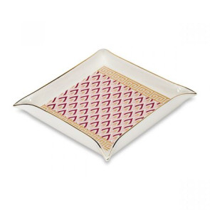 SVUOTATASCHE ERA IN PORCELLANA CON DECORO VERO ORO ZECCHINO (20x16cm)