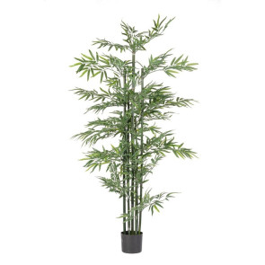 PIANTA BAMBOO CON VASO FOGLIE IN TESSUTO E TRONCO IN BAMBO (Ã˜90x190h)