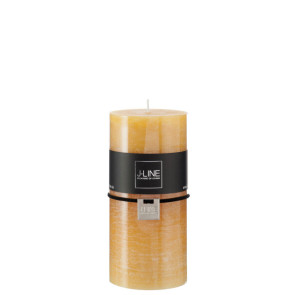 CANDELA CILINDRICA COLOR OCRA-52 ore (7x7x15cm)