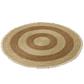 Tappeto Nappa Corteccia Di Mais/Cotone Beige/Marrone/Bianco (diam.120cm)