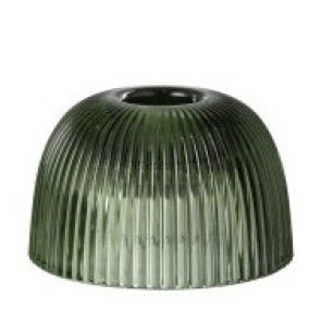 CANDELIERE CANELE IN VETRO VERDE ROTONDO ALTO (10x10x4cm)