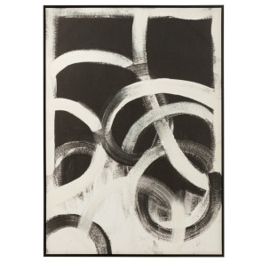 DECORAZIONE DA PARETE ASTRATTA IN TELA NERA/BIANCA (102x4x142cm)