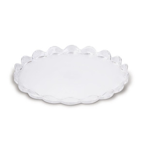 VASSOIO ROTONDO CON BORDO IN VETRO TRASPARENTE (d.25cm)