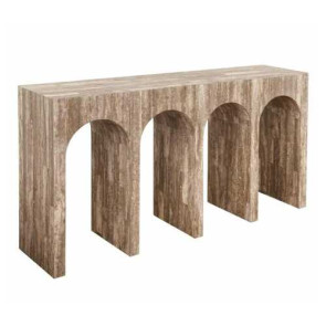 CONSOLLE IN TRAVERTINO E FIBRA DI VETRO (150x35x80cm)