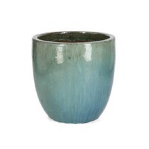 VASO/CACHE-POT IN TERACOTTA SMALTATA BLU (Ã˜30x27h)
