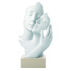 SCULTURA FACE MANO CON BASE NOCCIOLA IN MARMORINO (h.17cm)