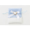 SACCHETTO RASO CUORE CELESTE 10x12 CM